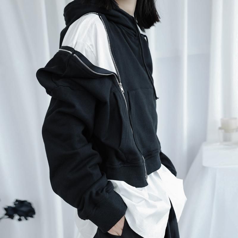 Compra Sudaderas Con Capucha Para Hombre Sudaderas Grandes Otoño  Abstinencia Departamento Personalizado Cremallera Diseño Asimétrico Suéter  Con Capucha Suelta Moda Abrigo Corto Barato | Entrega Rápida Y Calidad |  Es.Dhgate