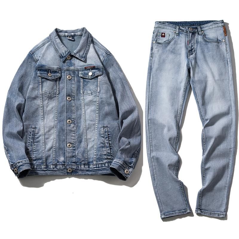 Jeans Jackets+Jeans Pants Sets 