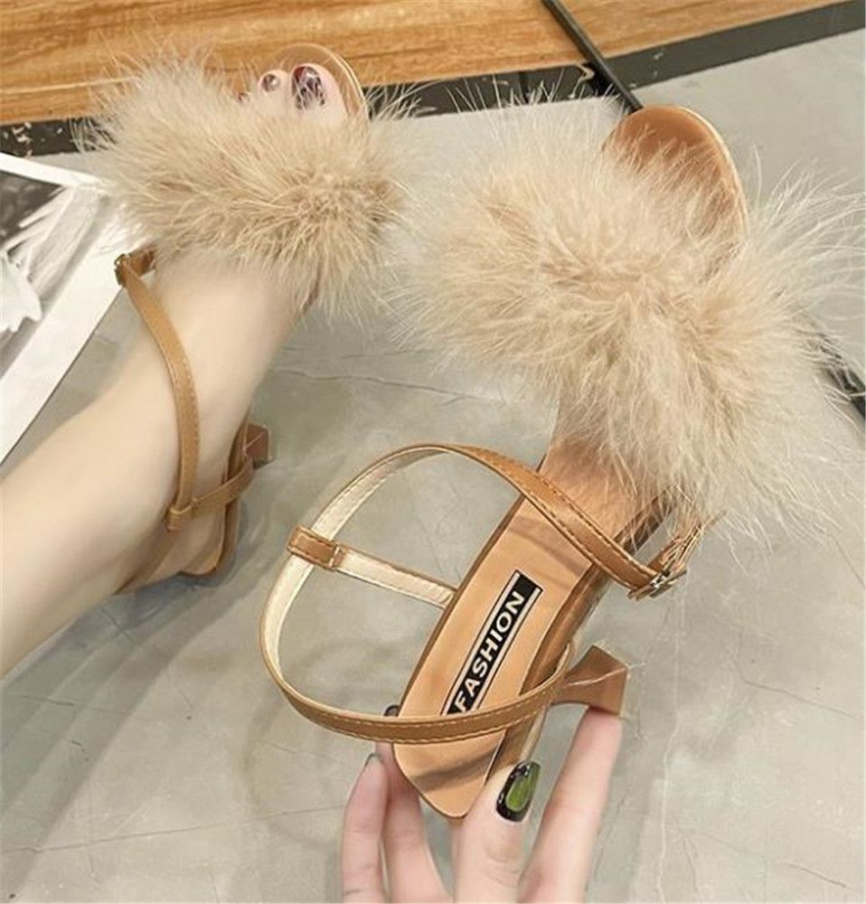 Sandalias de hadas ventosas para damas de verano con un tacón medio con