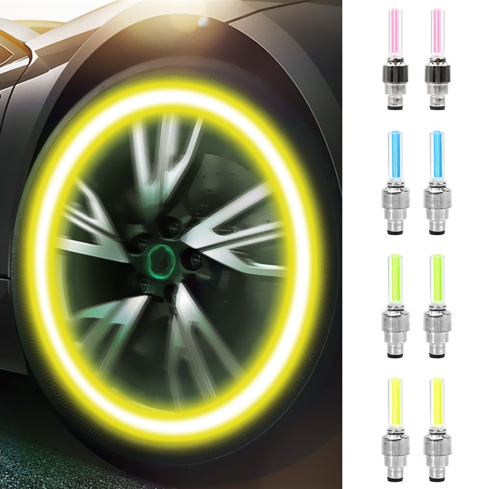 4 個車のホイール LED ライトバイクライトタイヤバルブキャップ装飾ランタンタイヤバルブキャップフラッシュスポークネオンランプヤマハ用を￥582 |  DHgate