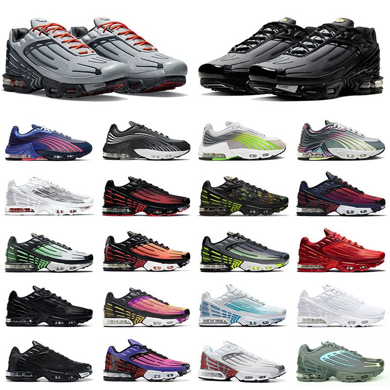 أحذية Nike Air Max Tn 3 Airmax Plus 2 Tuned حار بيع الكلاسيكية رجل إمرأة الاحذية Tn 3 ثلاثية أسود أبيض ليزر أزرق رمادي الرجال أحذية رياضية الركض المدربين 2021 من Royalretro Store