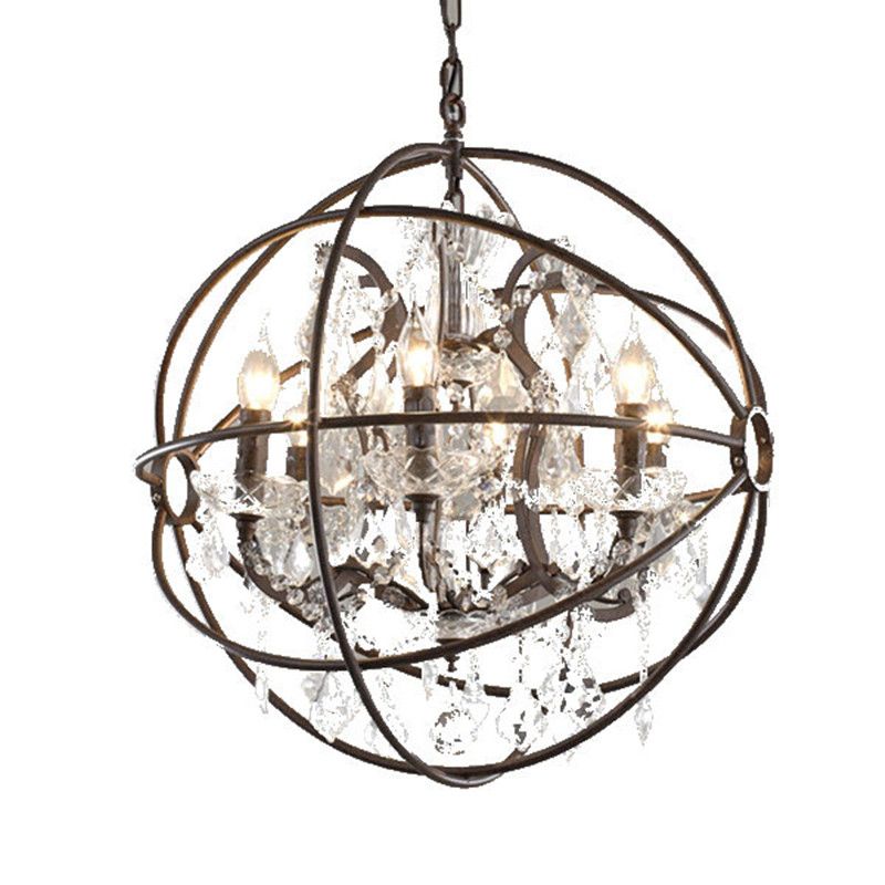 Bulk Foucaults Orb Clear K9 Crystal Pendant Lamp Chandelier Rustic Iron Globe Suspension Handing Light Loft Industrial For Living Room Pa0102 From Candy39 280 96 Dhgate Com Bulk Foucaults Orb Clear K9 Crystal, Foucault S Orb Crystal Chandelier 60