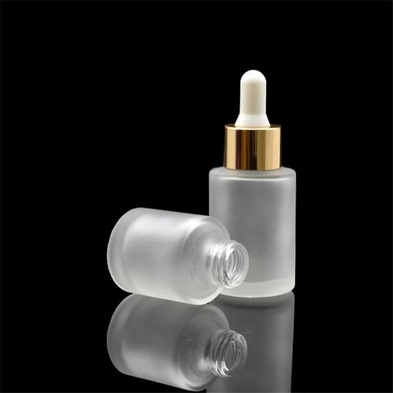 30ml frosted clear white cap