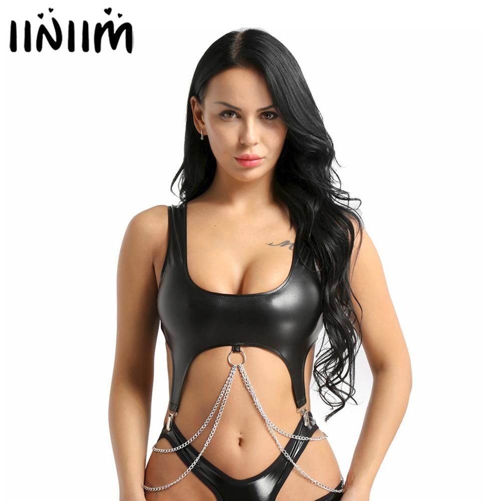Compra Mujeres Sexy Cuero Bralette Lencería Gótica Punk Party Cult Top  Negro Sin Mangas Cadena Clips Bustier Tank Top Bodycon Chalt Tops 210304  Barato | Entrega Rápida Y Calidad | Es.Dhgate