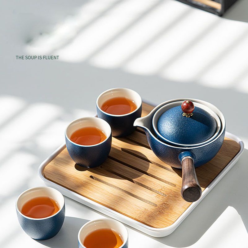 tra Cui 4 Tazze da tè Vassoio da tè in bambù e Borsa da Viaggio,H Set da teiera in Ceramica colino da tè Set da tè Portatile da Viaggio TUJHGF Set da tè Cinese Kung Fu 