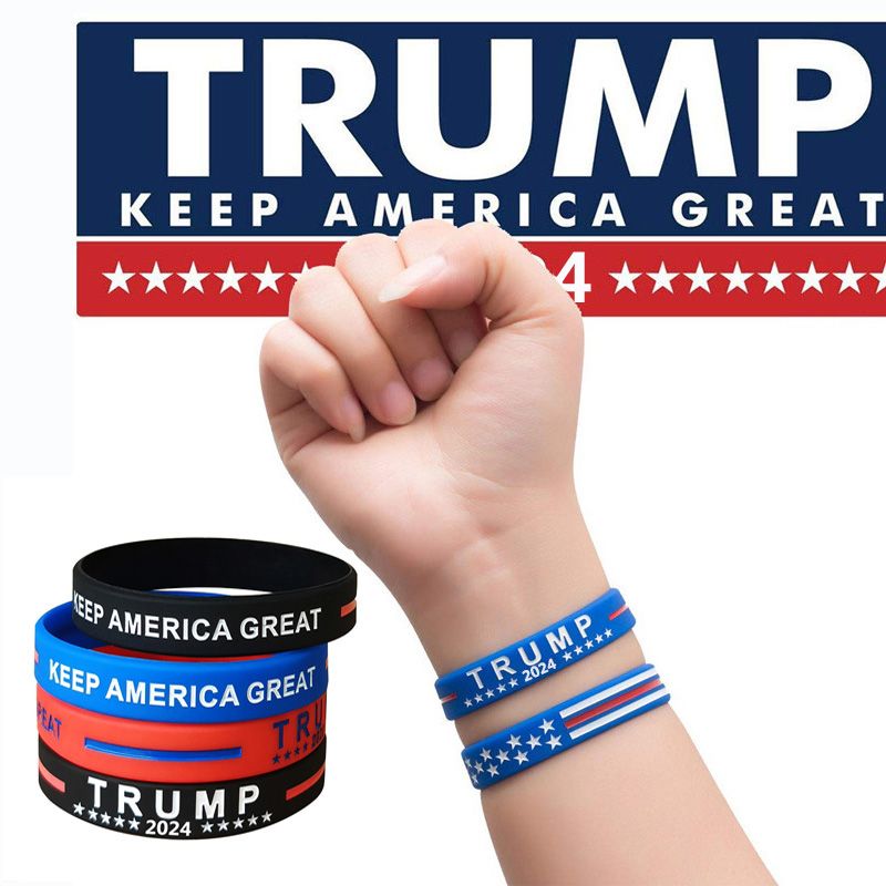 Inspirational Motivational Wristbands Sainstone Keep America Great Donald Trump for President 2020 Silicone Bracelets Adults Unisex Gifts for Teens Men Women 