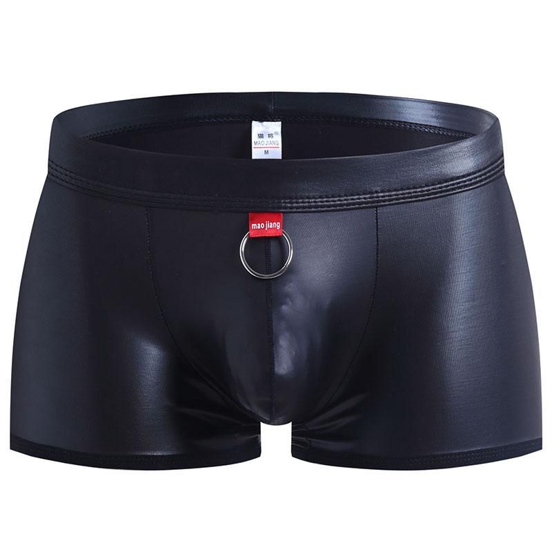 Compra Calzoncillos Sexy Hombre Ropa Interior Boxeadores De Cuero De La PU  Anillos De Cuero Hombres Shorts Transpirable Gay Hombre Homme Barato |  Entrega Rápida Y Calidad | Es.Dhgate