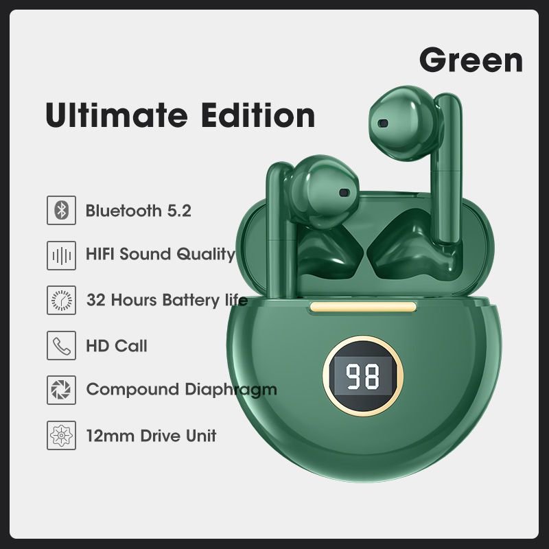 Groene twsc-oortelefoons