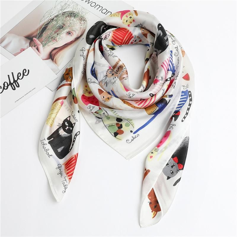 Bufandas 2021 Bufanda de seda Foulard Marca SHAP 90 * 90 cm Pelo cuadrado