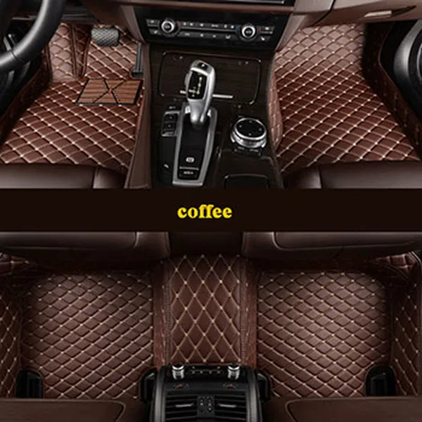 Perfect Fit Black Carpet Car Mats for Peugeot 207 CC 07> Red Leather Trim