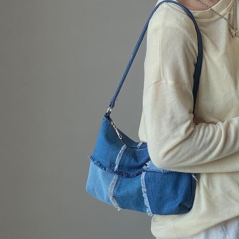 Acquistare Borse Da Sera 2021 Trend Denim Denim Trend Denim Patchwork Retro  Spalla Casual Jeans Baguette Borsa Femmina Borsa Femminile Borsa Da Viaggio  Telefono Cellulare1 Economico | Consegna Veloce E Qualità | It.Dhgate