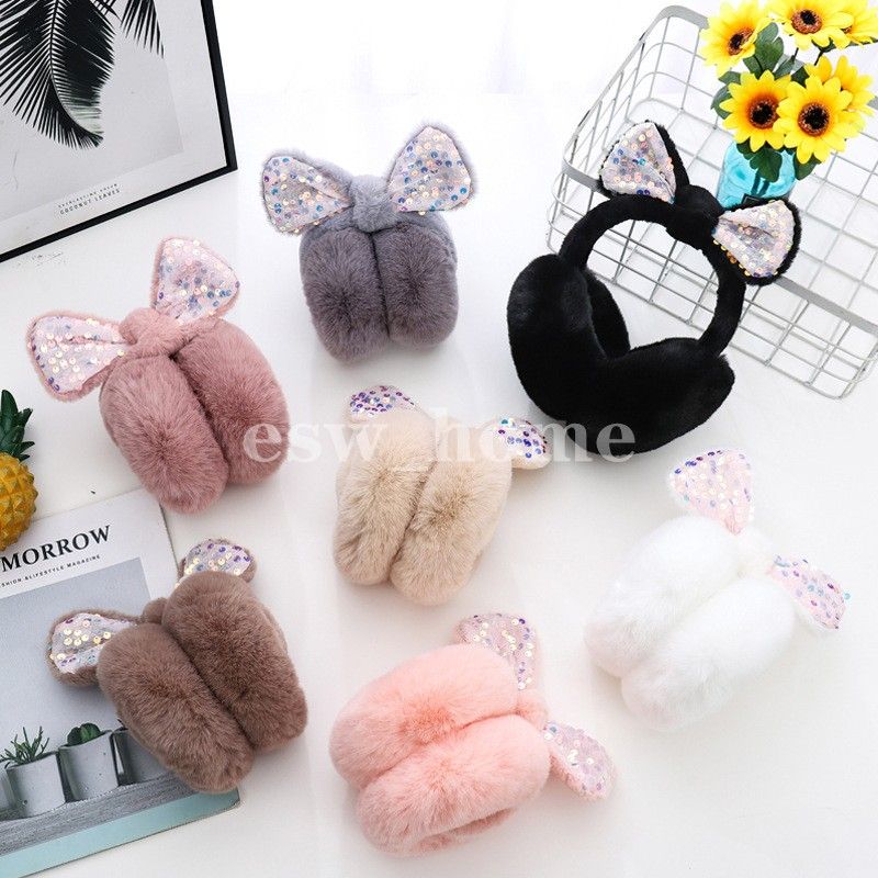 Orejeras De Unicornio De Felpa - Plegables, Cálidas, Para Mujer Y Niñas, Color Rosa