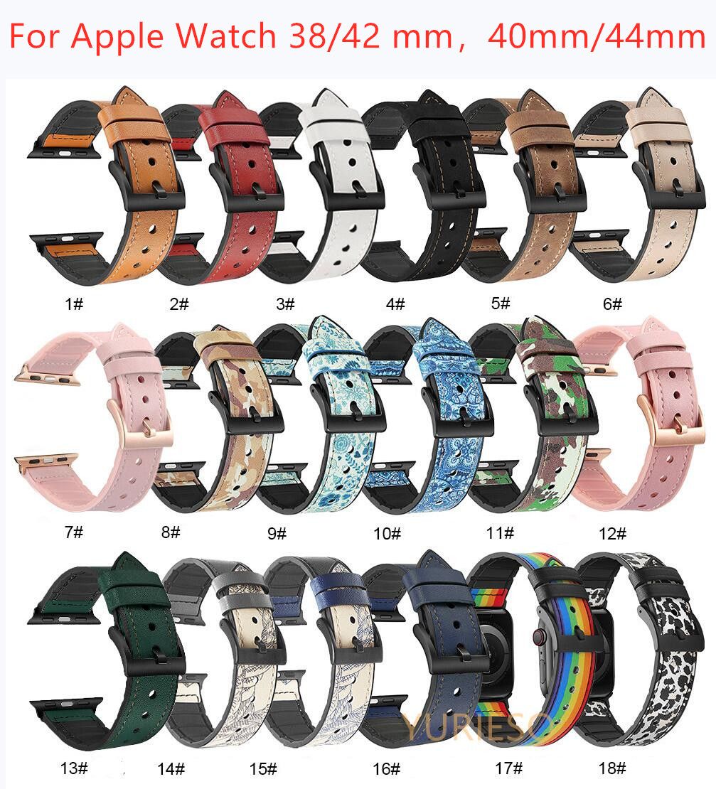 Bande de bracelet à boucle en cuir de montre Apple Watch Courroie 42mm 38mm 44mm 40mm Sangle de montre pour IWatch 6 5 4 3 SE Bracelet