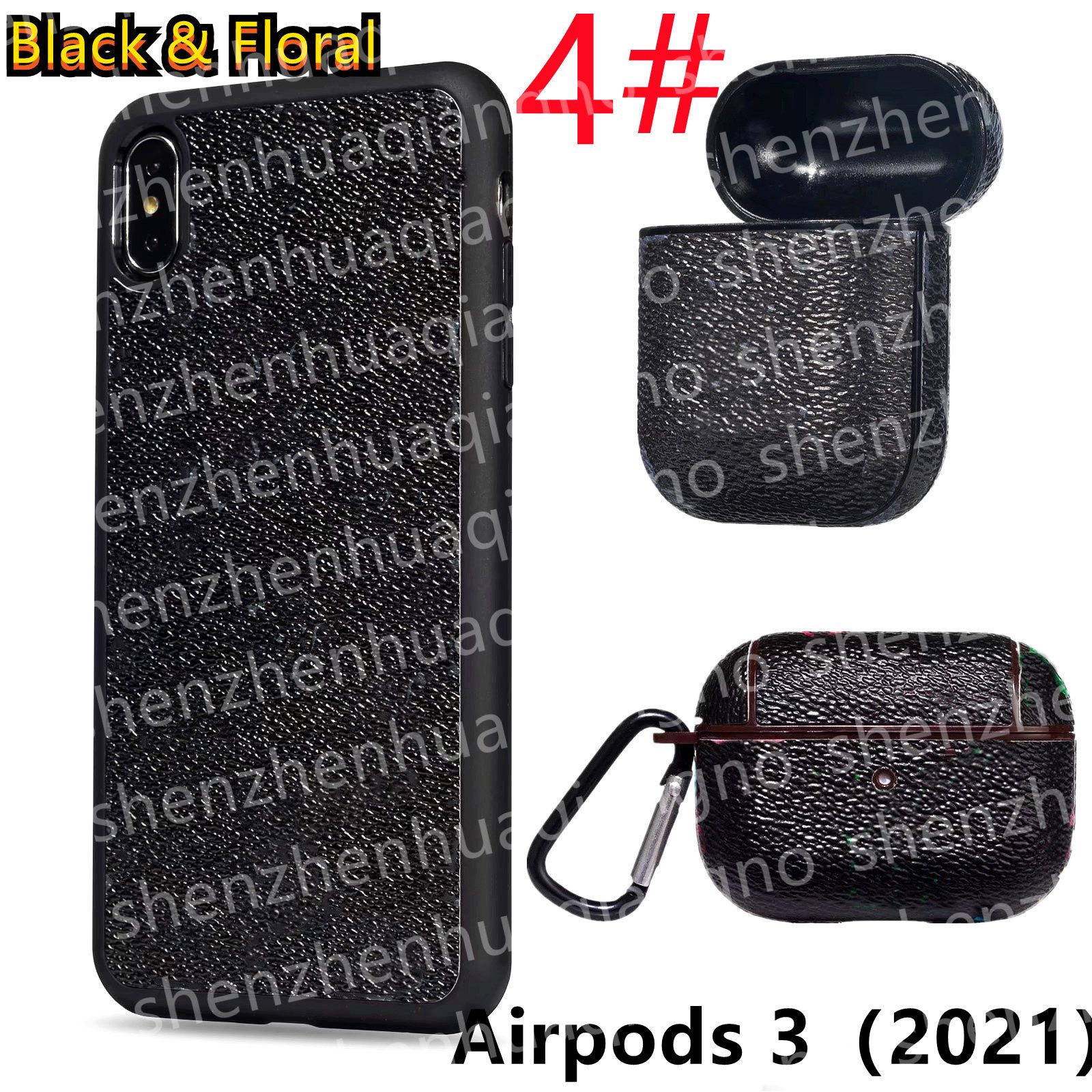 4＃[L] AirPods 3（2021）黒い花