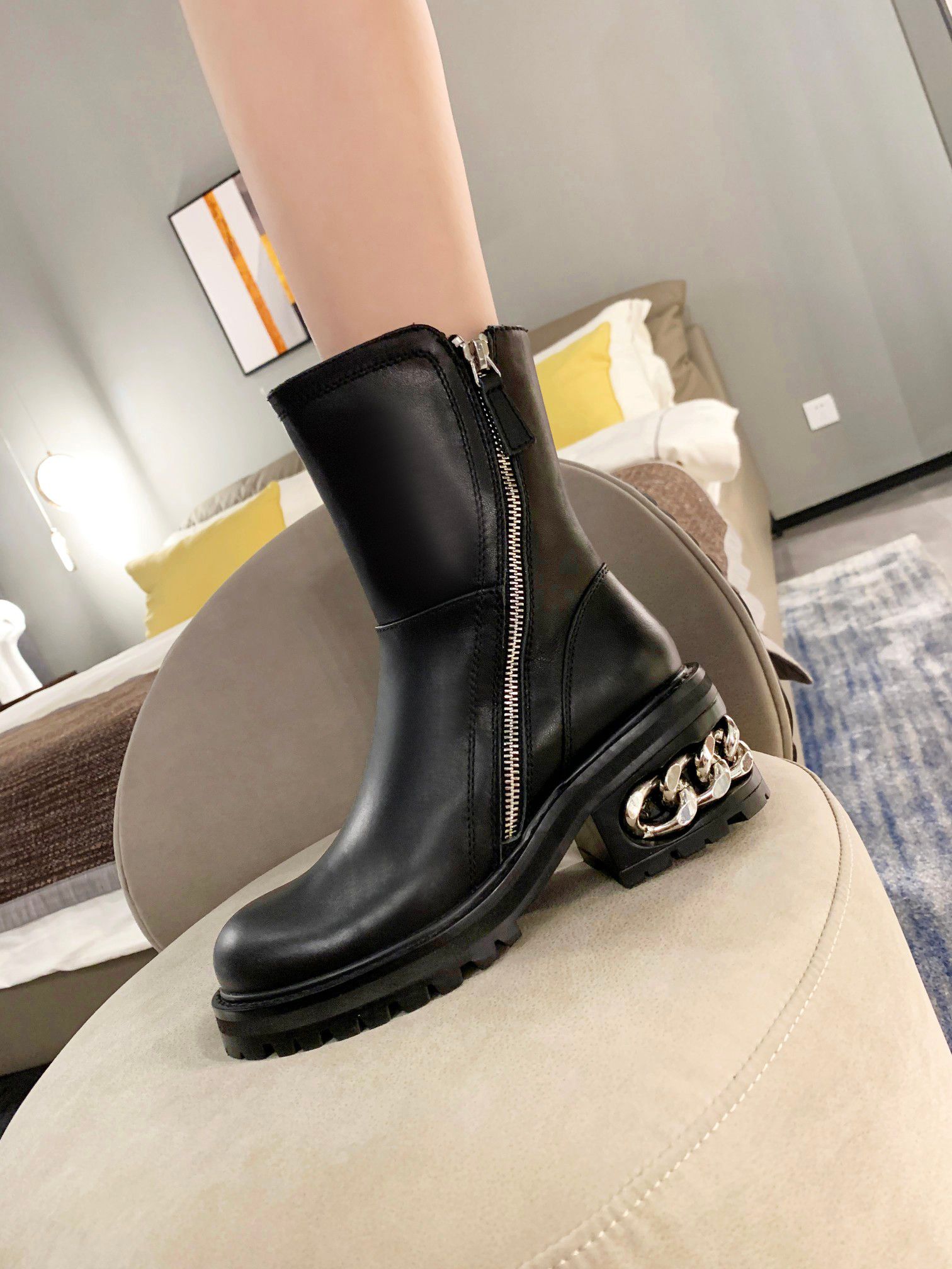 De Beste 2022 Herfst Koeienhuid Rits Laarzen, Mode Luxe Designer  Enkelloots, Goede Kwaliteit Onder 101,68 € |DHgate