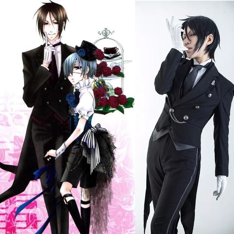 Black Butler Cosplay Japanese Anime Kuroshitsuji Sebastian Michaelis Cosplay Costume Unisex Uniforms 8 piece with Tattoo Sticker Anime Costumes Black Butler Cosplay Japanese Anime Kuroshitsuji Sebastian Michaelis Cosplay Costume Unisex Uniforms 8 piece with Tattoo Sticker Anime Costumes