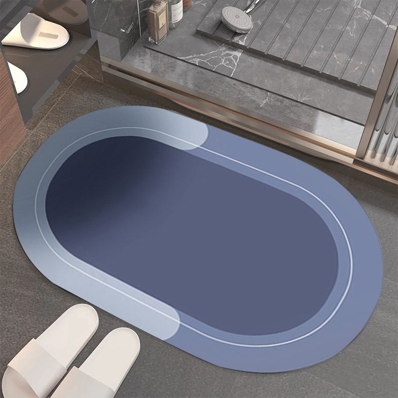 Oval Solid Blue Mat
