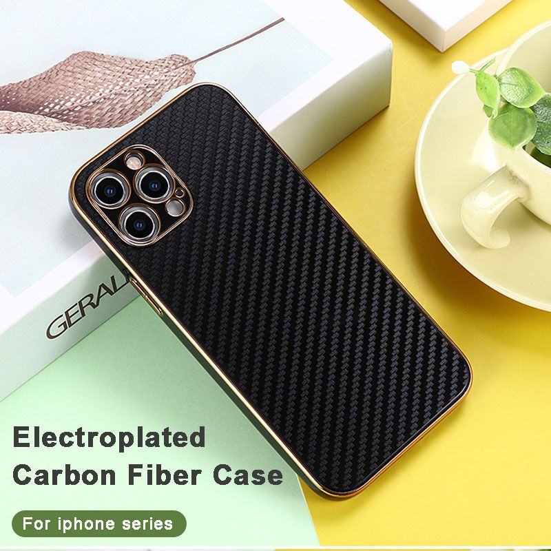 Carbon Fiber Phone Cases For Iphone 13 12 11 Pro Max Xs Xr X Se 7 8 Plus Huawei Mate Gold Plating Back Cover From A Best 2 1 Dhgate Com