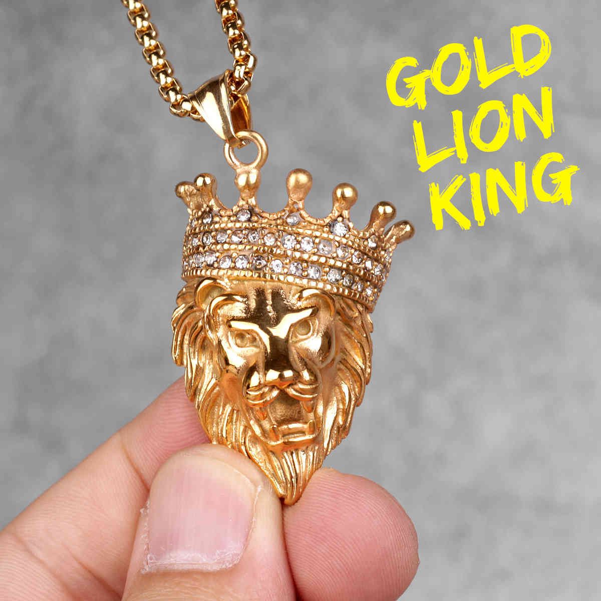 N344-Gold Lionking-sans chaîne