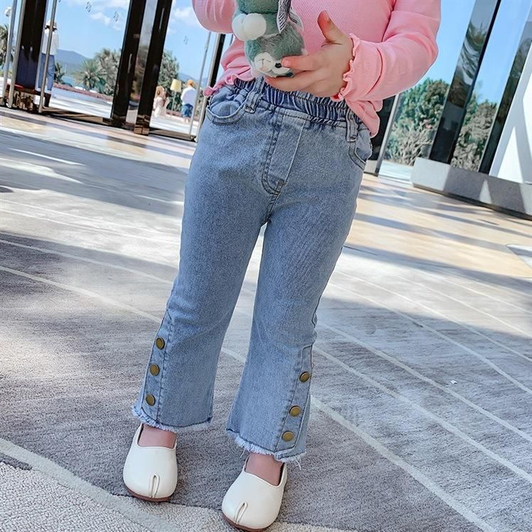 Jeans Girls Spring Clothes Three Button 