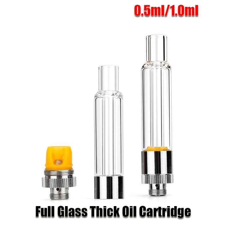 Atomizers Full Glass Vape Cartridge 0.5ml 1.0ml Vaporizer Carts For Thick Oil Bottom Refilling
