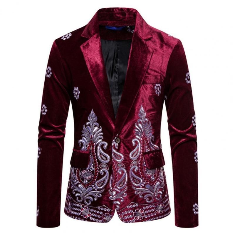 Compre Traje De Negocios Terciopelo Bordado Abrigo Paño Para Hombre Para  Matrimonio A 58,14 € Del Jiaoshuizuo | Es.Dhgate.Com