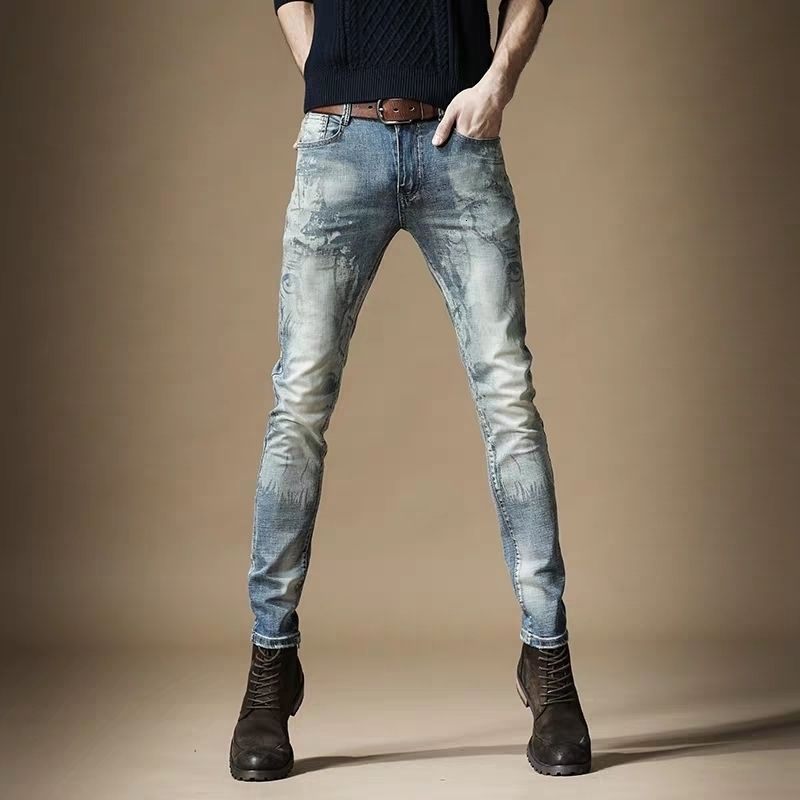 21 New Fashion 21 Men Casual Light Blue Jeans Brand Korean Street Trend Abstract Old Elastic Slender Pants From Taobaoko 52 24 Dhgate Com 21 New Fashion 21 Men Casual Light Blue Jeans Brand Korean Street Trend Abstract Old Elastic Slender Pants From Taobaoko 52 24 Dhgate Com