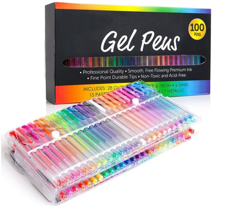 Glitter Gel Ink Pen 16 Assorted Color Retractable Gel Pen Set 0.7mm Fine  Tip Colored Journaling Pen