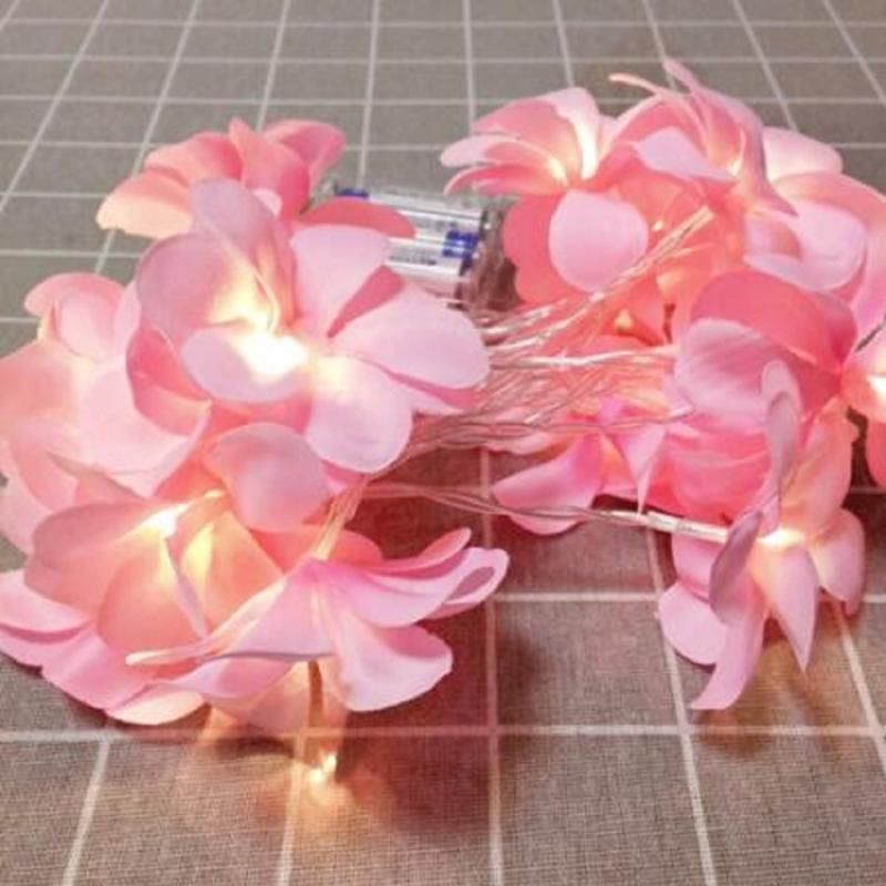 Details about   Indoors String Christmas Lighting Floral Frangipani-White Cloth Battery Operated 