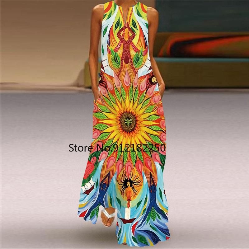 Vestidos Largos Casuales Verano Talla Grande Con Floral Moda Vestidos Largos Casuales Verano Talla Grande Con Floral Moda