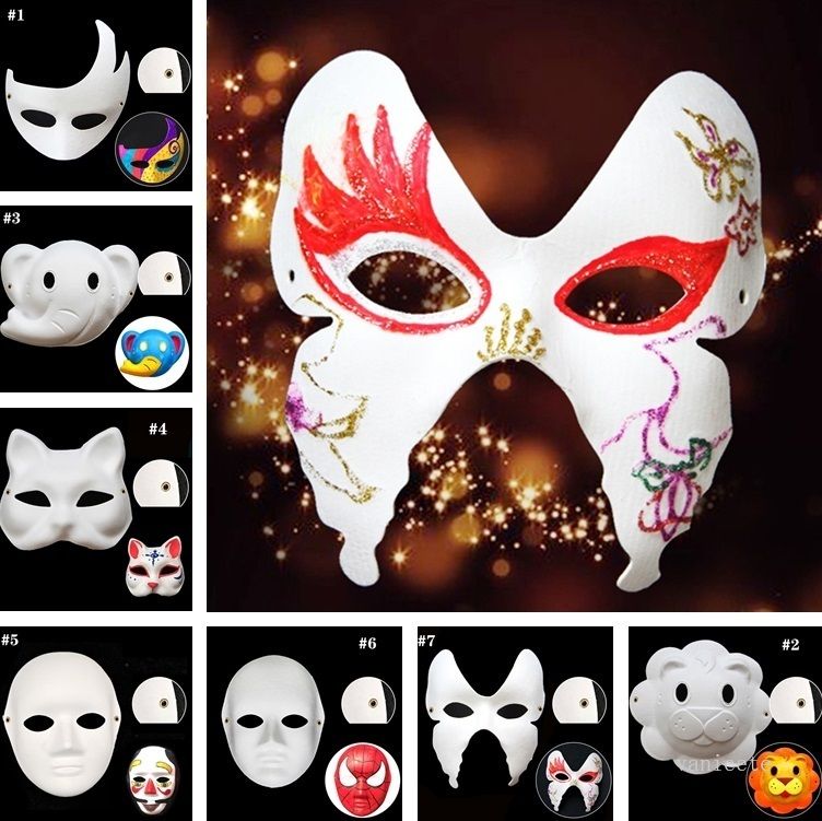ハロウィーンフルフェイスマスクdiyの手描きパルプ漆喰覆われた紙のマッシュブランクマスクホワイトマスカレードマスクプレーンパーティーマスクzc359 安い購入 短納期と品質 Jp Dhgate