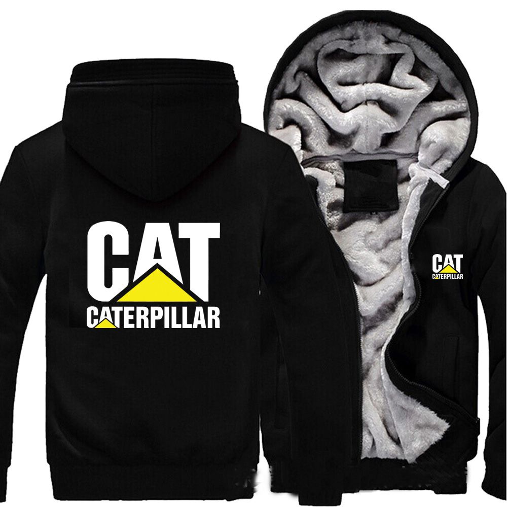 Gato Caterpillar Chaqueta de invierno Algodón para hombre Sudaderas capucha Casual Sudadera Sudadera Abrigos