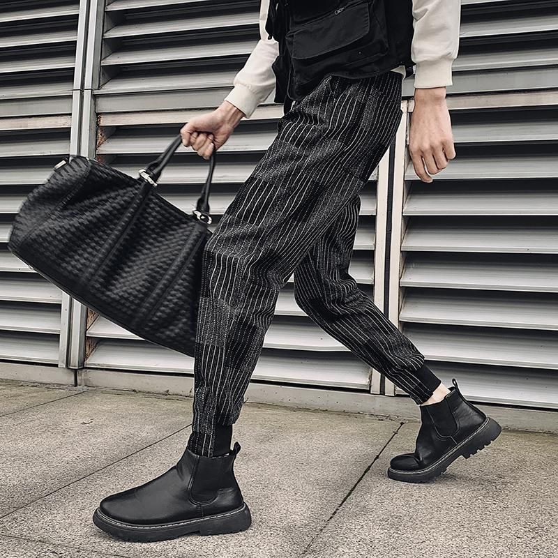 Compra Pantalones Para Hombres 2021 Otoño Invierno Jogger Hombre Rayado  Grueso Grueso Grueso Pantalón Cónico Parche Lavado Slim Fit Hombre Casual  Barato | Entrega Rápida Y Calidad | Es.Dhgate