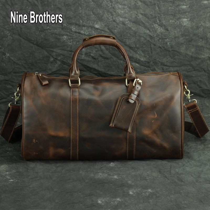 Bolsas de deporte de lona Vintage para hombre, bolso de viaje de equipaje  de gran capacidad, bolso de hombro portátil de PU para gimnasio, venta al  por mayor|Bolsas de gimnasio| - AliExpress