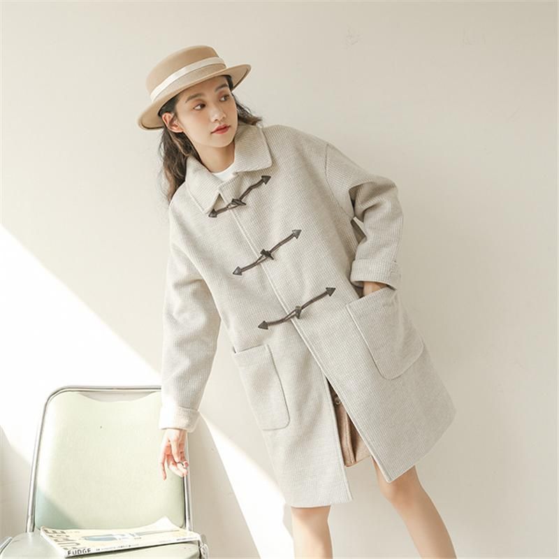 Женская шерстяная смесь с шерстью 2021 зимняя теплая мода женские пальто сплошной цвет высокого качества Женская верхняя одежда досуга элегантные женщины пальто