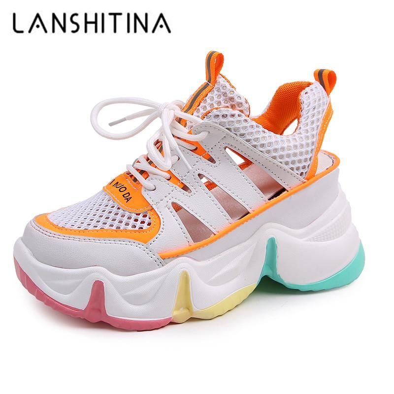2021 Jurk Schoenen Zomer Cut Out Mesh Platform Sneakers Sandalen Dames Hoge  Hakken Gladiator Wiggen Vrouw Chunky Casual Zapatos Mujer Van Diyplant,  31,37 € |DHgate