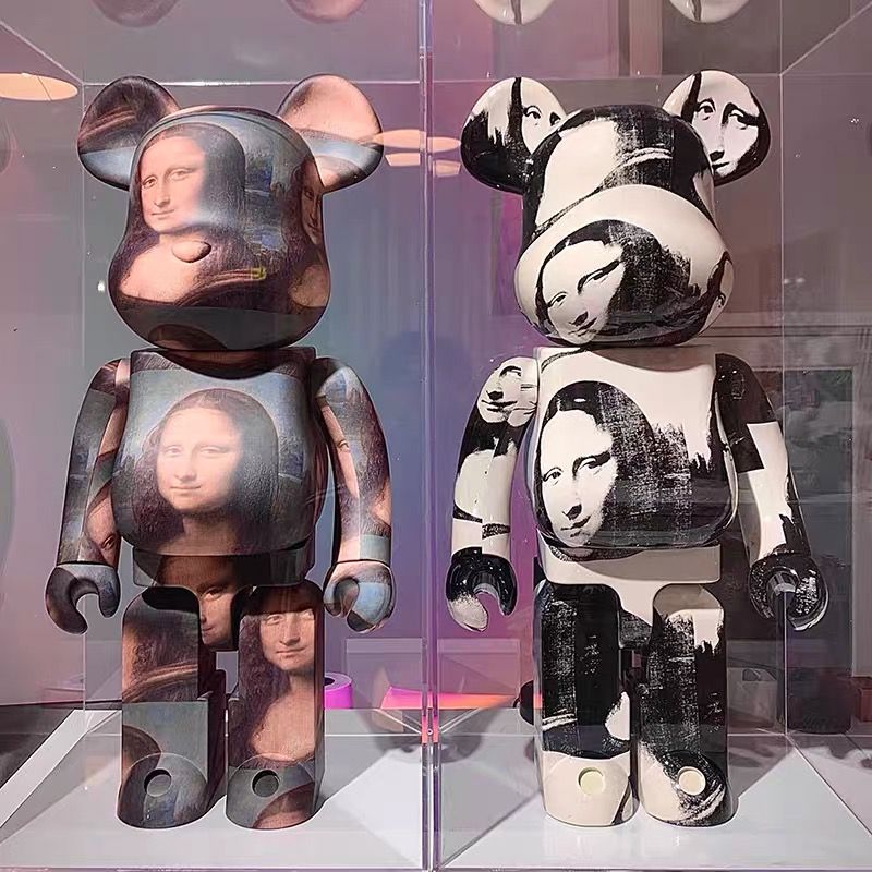400% Bearbrick Chiaki Figures Toy, ABS Famous Paintings Fashion Bear, Collector's Art Work Model Decoration