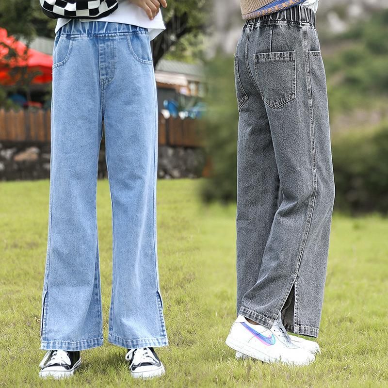 Compra Adolescentes Chicas Pantalones Vaqueros 2021 Nuevos Pantalones De  Pierna Ancha Suelta Para Niños Pantalones De Moda Ropa Para Niños 8 10 12  13 Años Niñas Pantalones Barato | Entrega Rápida Y Calidad | Es.Dhgate