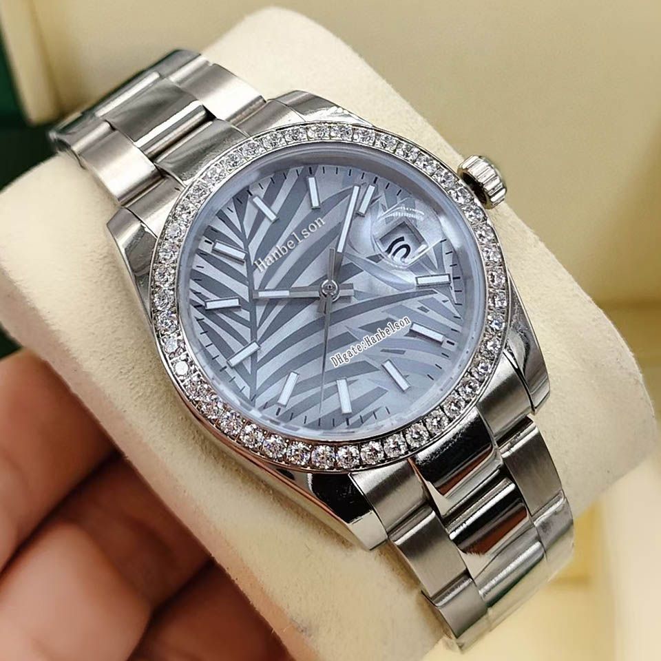 Silver, gray dial (diamond bezel)