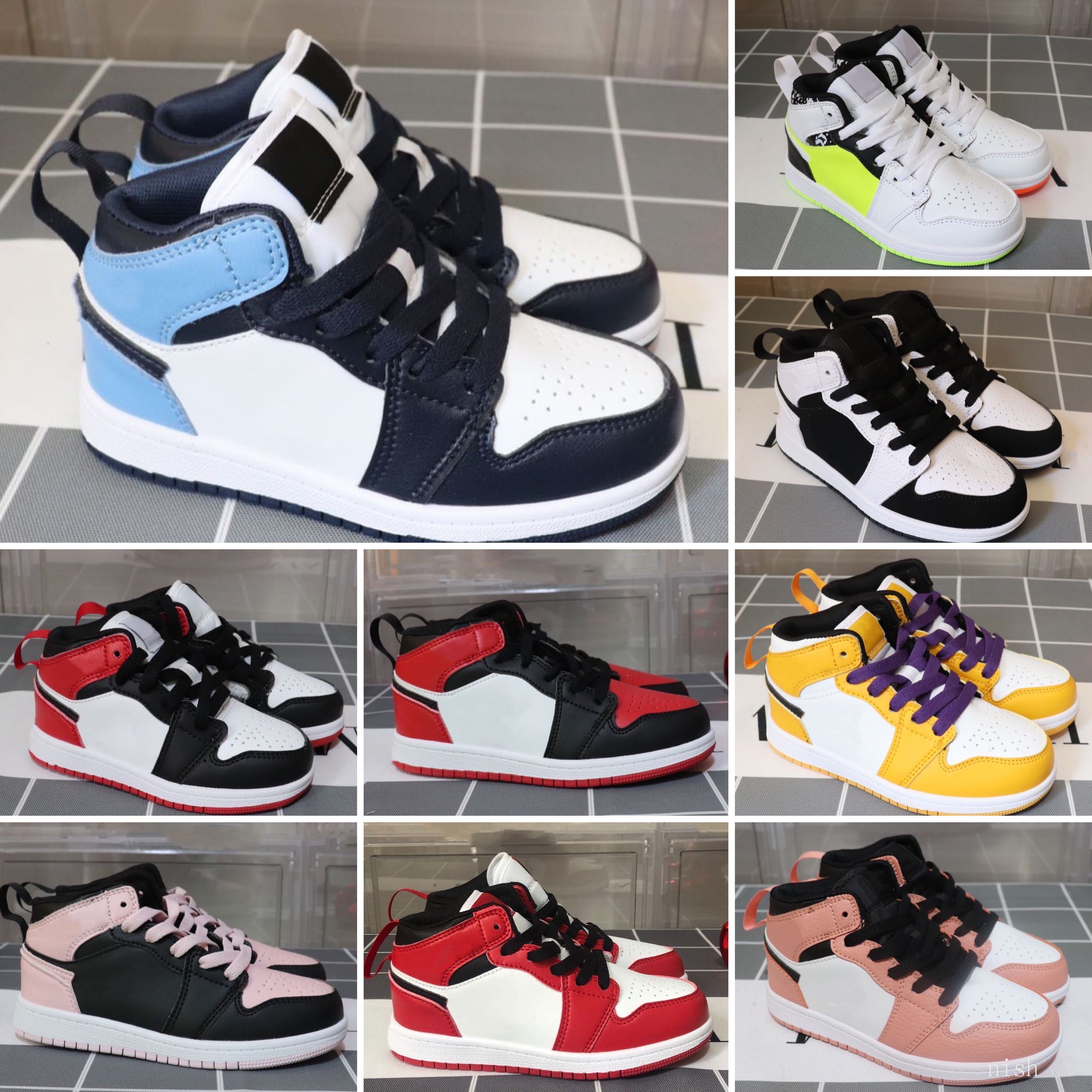 Acheter Pas Cher Nike Air Jordan 1 Chaussures Bébé De Haute Qualité Pour  Enfants 1 Basketball Enfants Garçon Top Bred Black Black White Sneakers Taille  26 35 Du 25,92 € | Fr.Dhgate