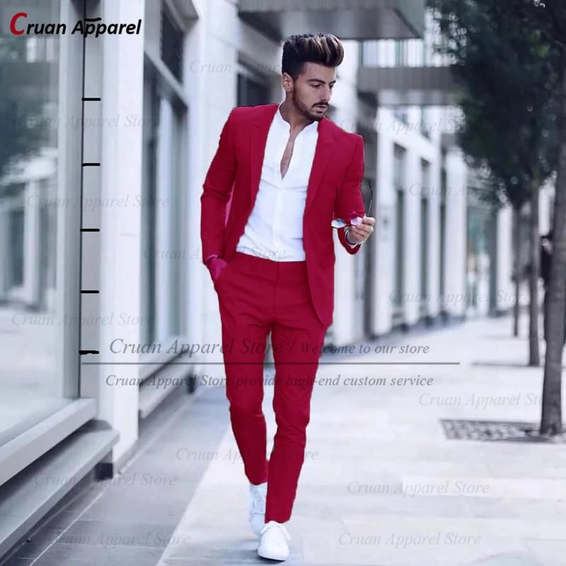 Compre Trajes Para Hombres Blazers 2022 Últimos Set De Novio De Boda Rojo  Formal Púrpura Groomsmen Men Txedos Fashion Slim Outfit Blazer Pants Paño  Masculino A 95,28 € Del Junqingy | Es.Dhgate.Com