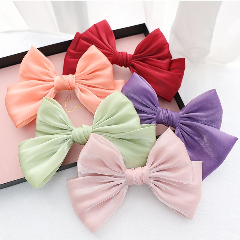 2021 Baby Girls Bowknot Princess Barrette Sweet Kids Candy Color Bow Fancy  Hair Clip Children Party