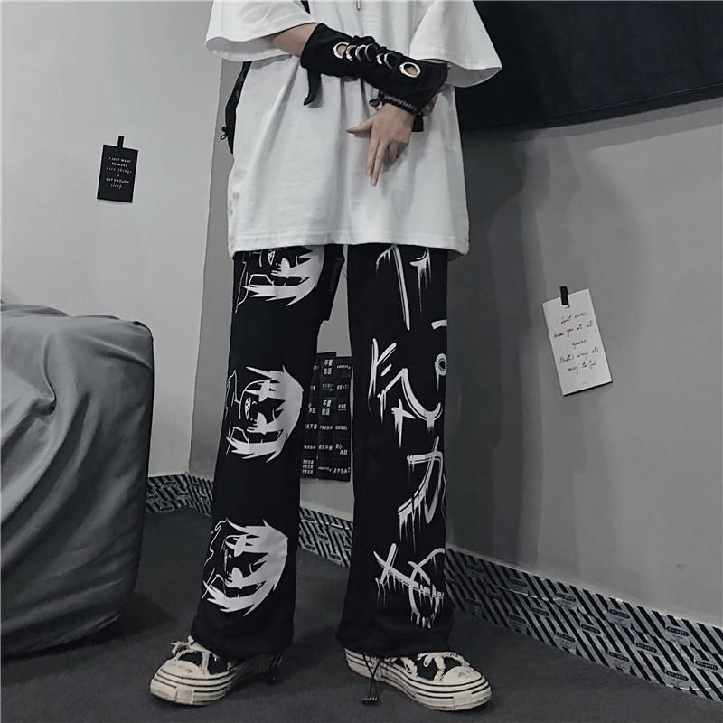 Pantalones para hombres Oscuridad Oscuridad Anime Japonés Anime Tendencia de Dibujos Animados Versátil Versátil Suelte Suelte Pantalones para hombres Oscuridad Oscuridad Anime Japonés Anime Tendencia de Dibujos Animados Versátil Versátil Suelte Suelte