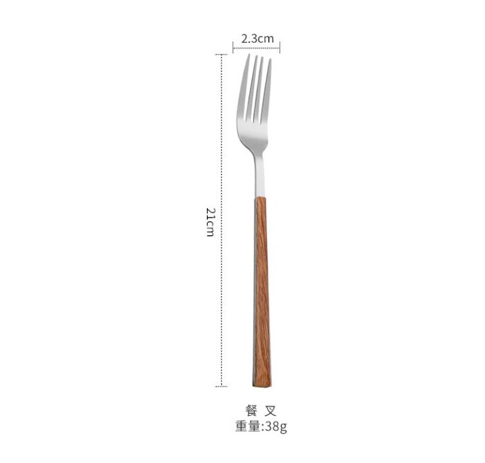 Klassisk trähandtag gaffel