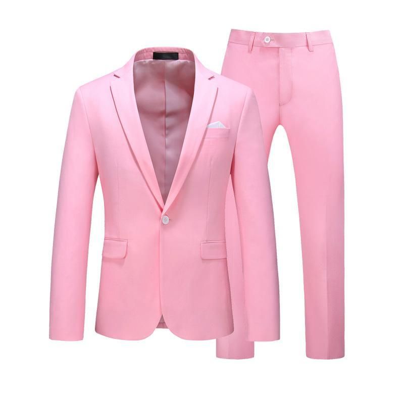 Trajes para hombres para hombre de 2 piezas rosa para bodas de boda boda pendientes