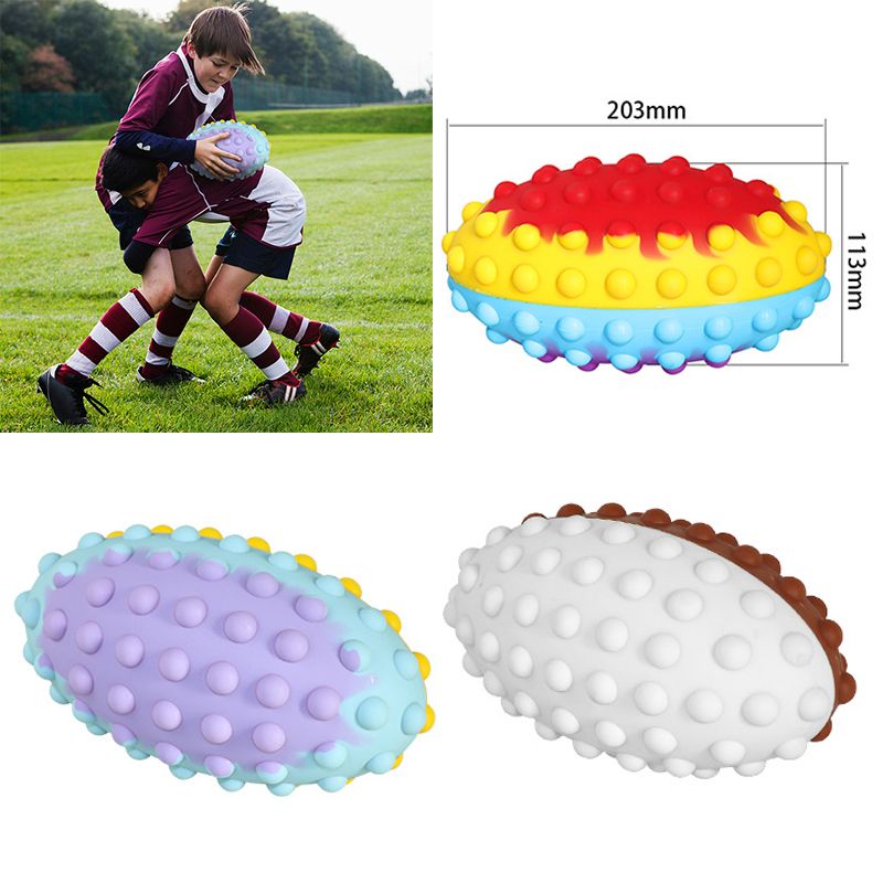 Football Pop Fidget Popping Toys, Pop Bubble Fidget Toy, Ball Shape Squeeze  Sensory Toy, Stress Reliever Toy Novelty Gifts for Kids Adults (Rugby)