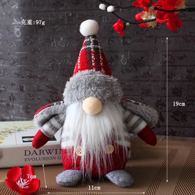 Navidad Gnome Muñeca de pie adornos de felpa Decoración de vacaciones 
