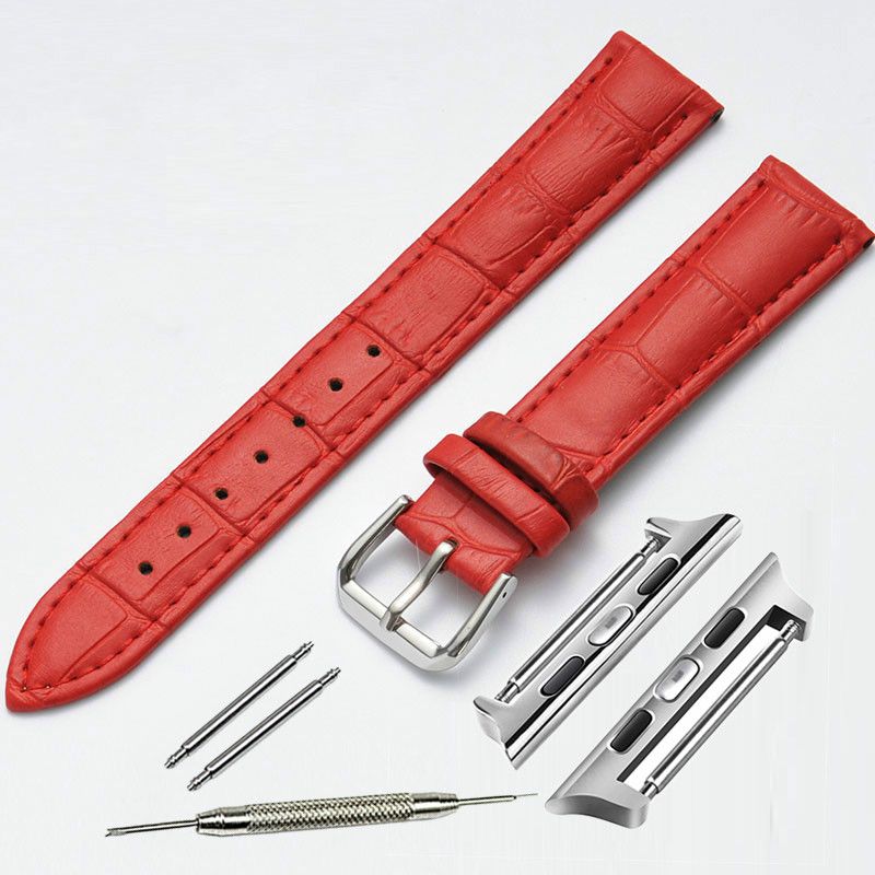 Hotsale Adapters For IWatch Genuine Leather Watch Strap 38mm Women Band Apple  Watch Wrist Bracelet Black Brown Red Pink From Apk007, $7.01 | DHgate.Com