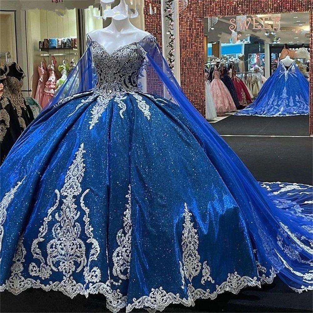 Royal Blue 2022 Ball Gown Beaded Lace ...