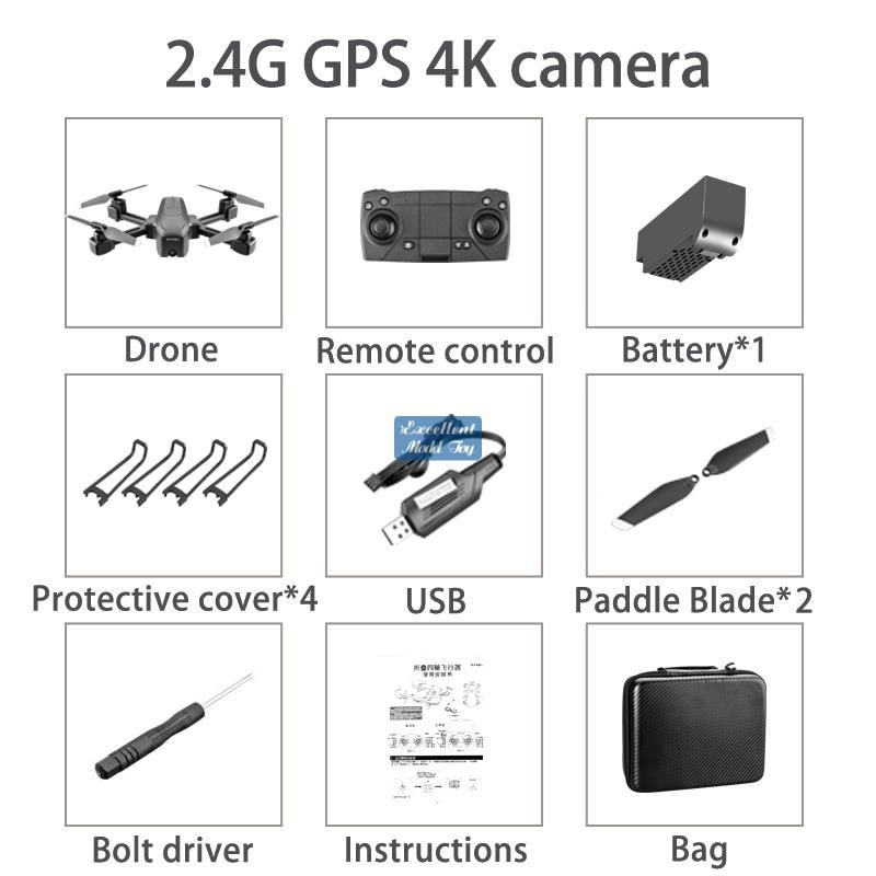 2.4G Caméra double 4K + Position GPS + sac